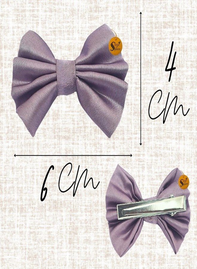 Sage Square Pet Hair Clips | Handmade Bow for Dogs & Cats | Stylish Topknot Bow | Luxry Pet Grooming Accessory | Fancy Hair Bow for Weddings, Festivals & Birthdays | Perfect for Gifting (Light Purple) - Image 3